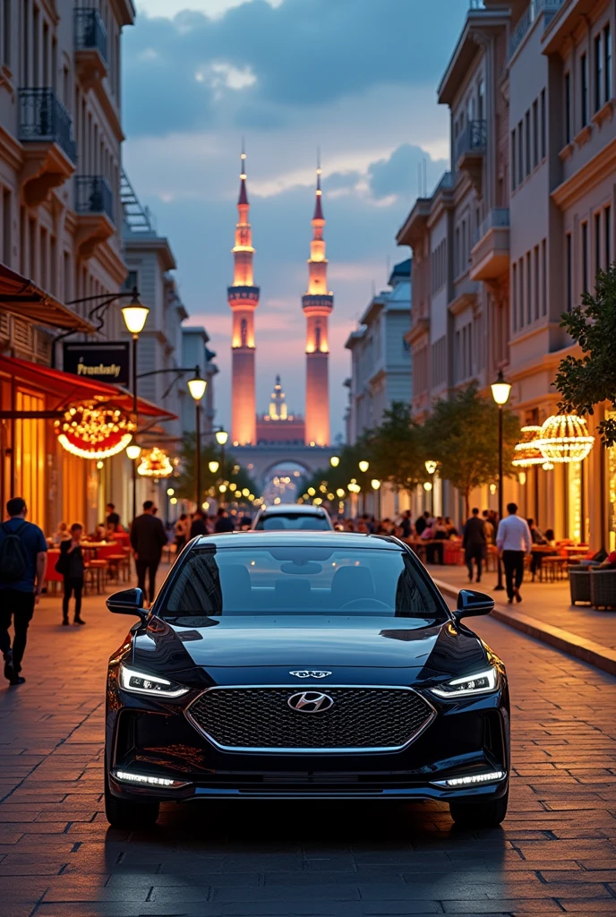 Hyundai Grandeur in Baku fire towers