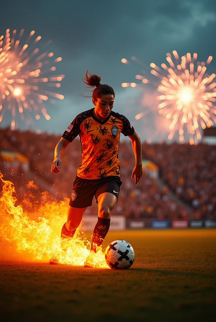 kik a football with fire