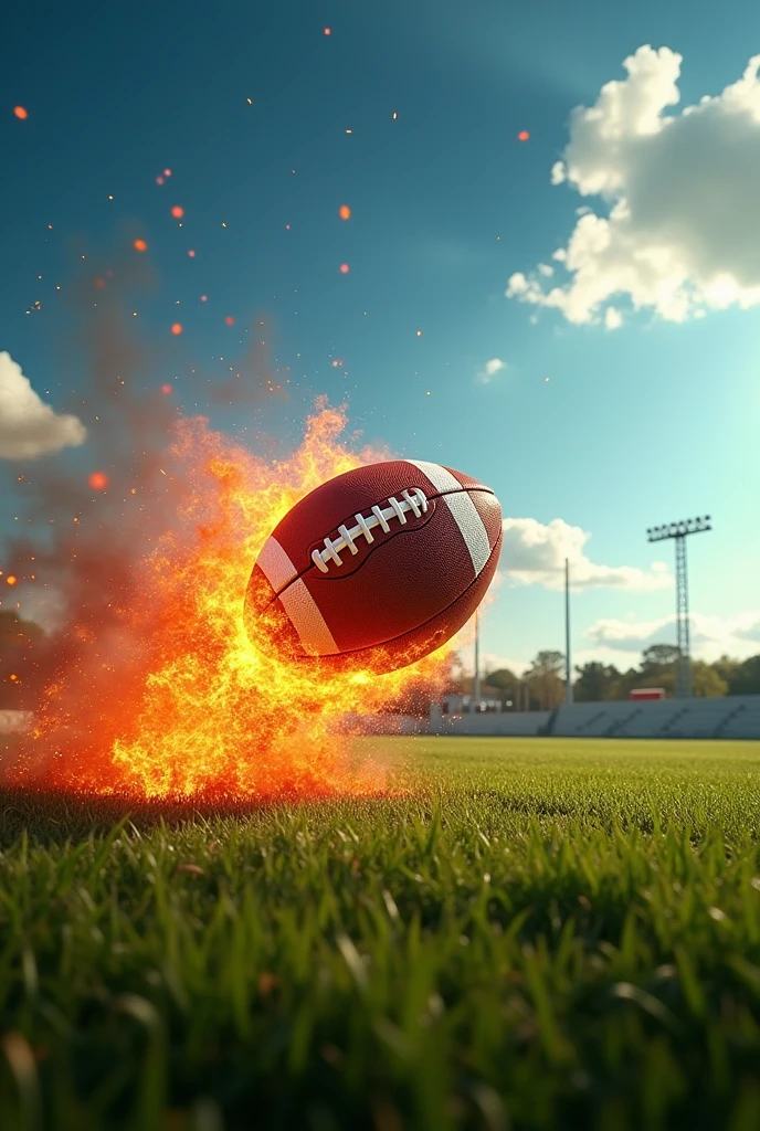 kik a football  with fire
 With out a man face 