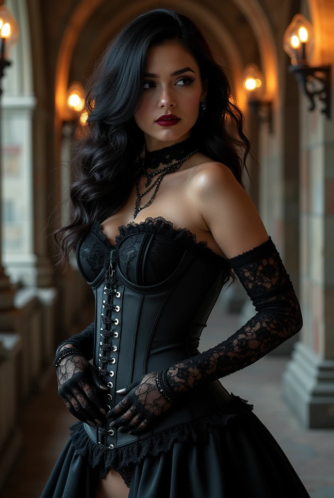 woman goth corset