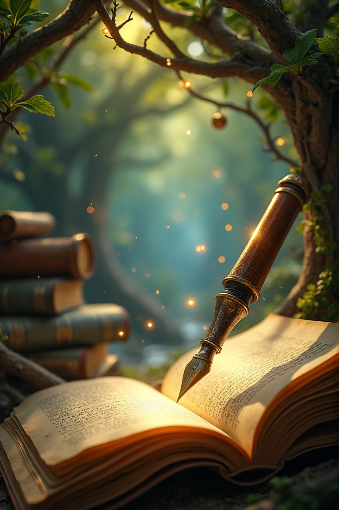 A pens nib under the canopy of knowledge