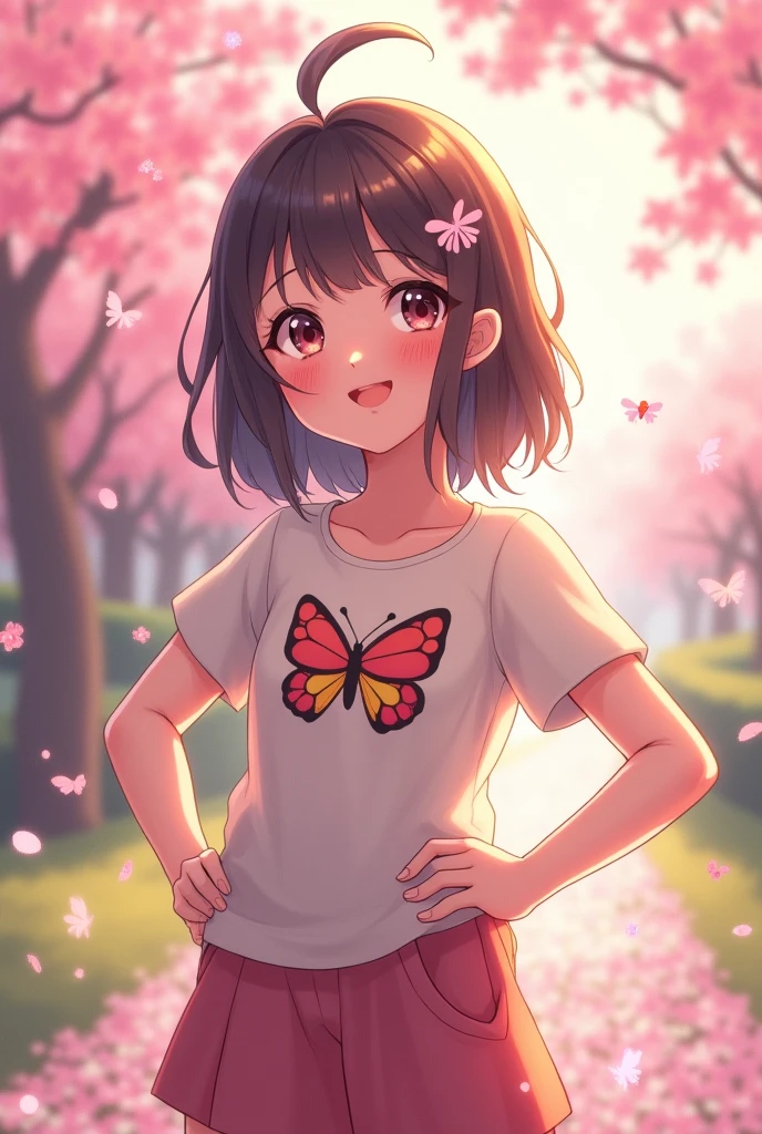 Shinobu in demon slayer a cute t-shirt and  little hot GIF