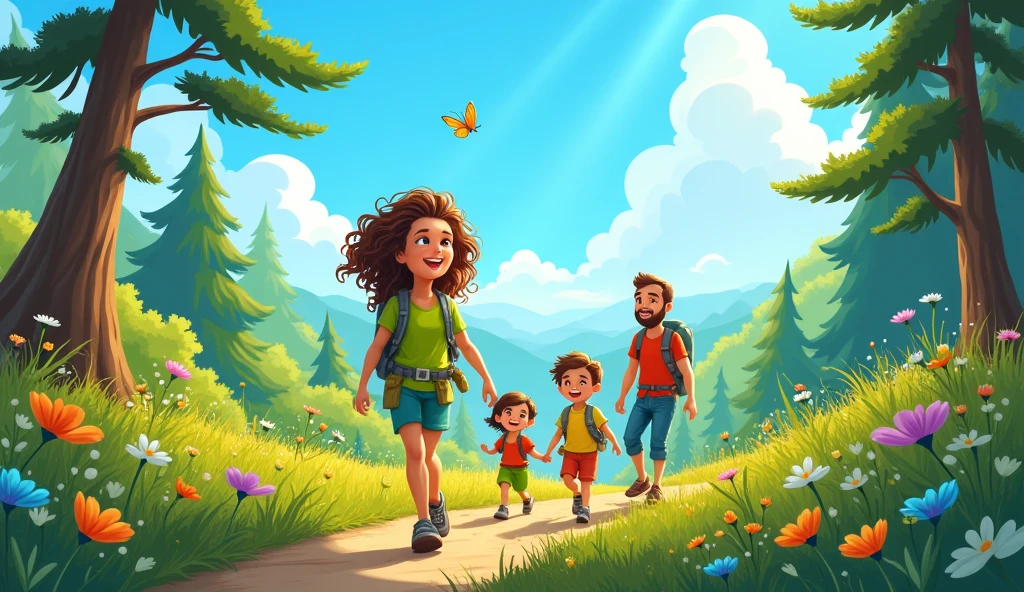 The sky was blue, and the air was fresh. Maya and her family enjoyed the beautiful scenery and had a lot of fun on their hike.