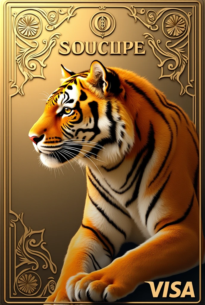 Credit card that has the name Consciousness Credit and that has the name Weimar Premium Gold and that has a tiger next to Visa