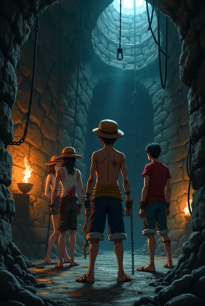 The Straw Hat crew was defeated and captured and tortured.