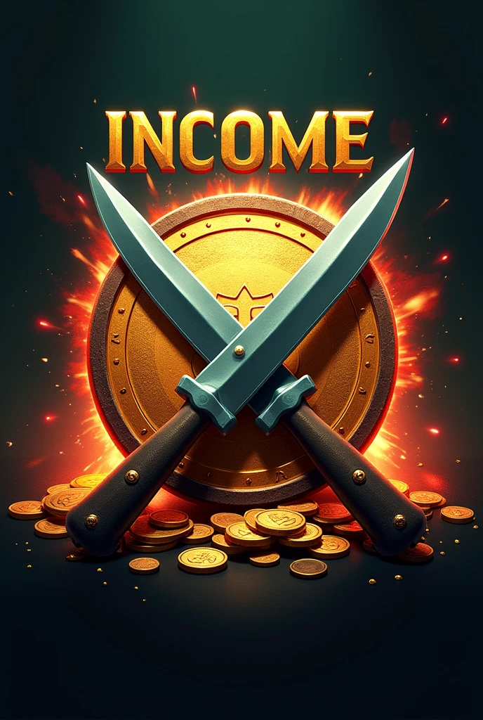 The game logo name is INCOME. Coin picture included, With cannon included, Includes a knife