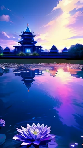 Blue Temple、At the center of it all is、It was a jewel in the shape of a beautiful water lily, shining like the bottom of the water.
、