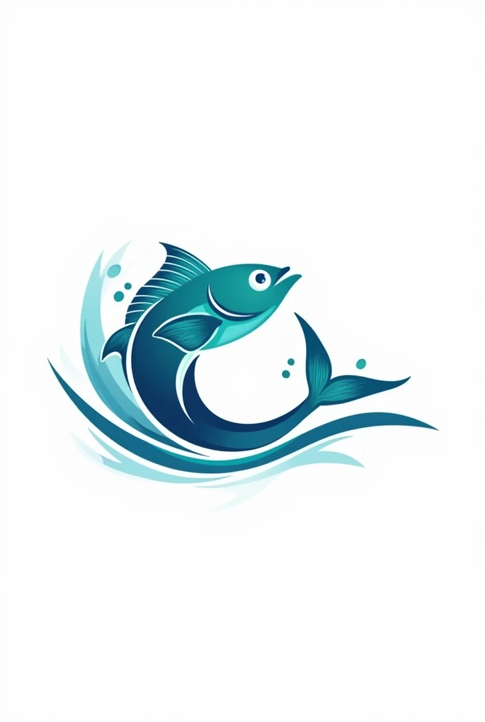 a unique logo fish trader company name of M ishaq