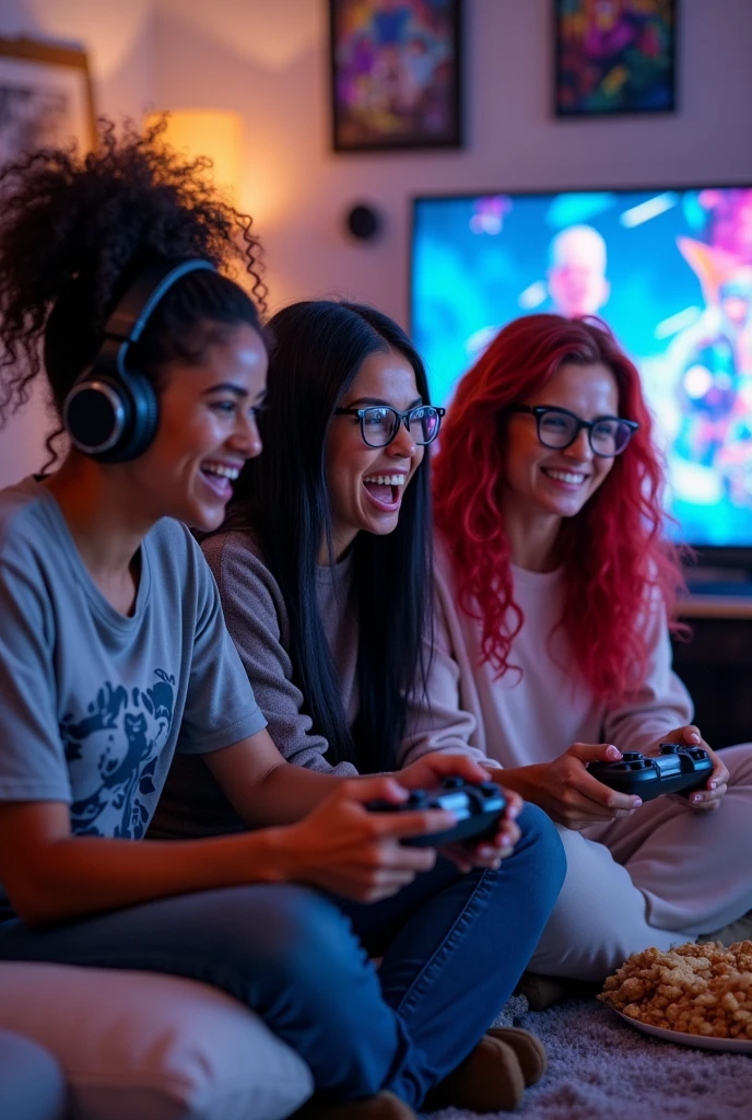 Need pic of womens playing game on console 