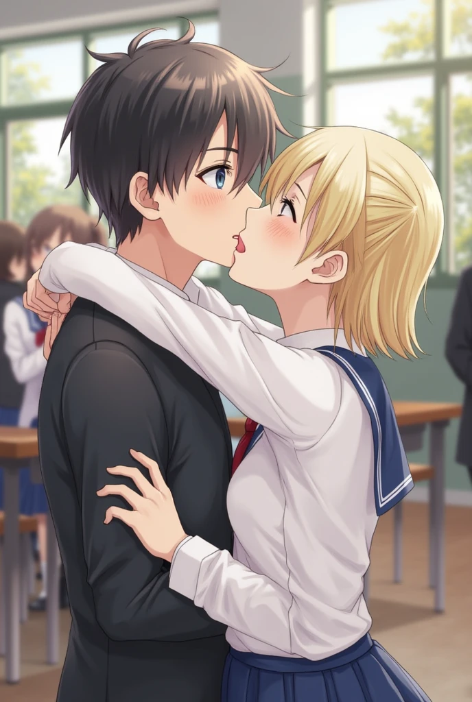Kissing a boy&#39;s school dick、high resolution