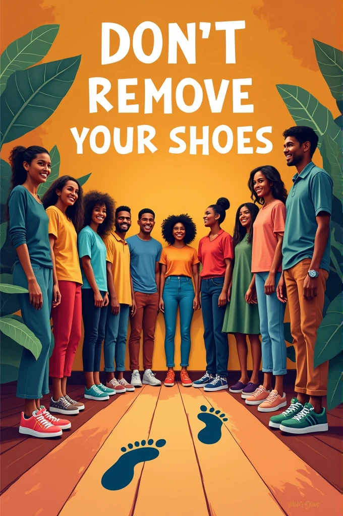 Dont remove your shoes poster design