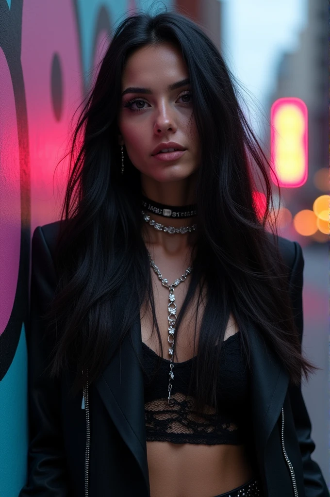 Long black haired shemale