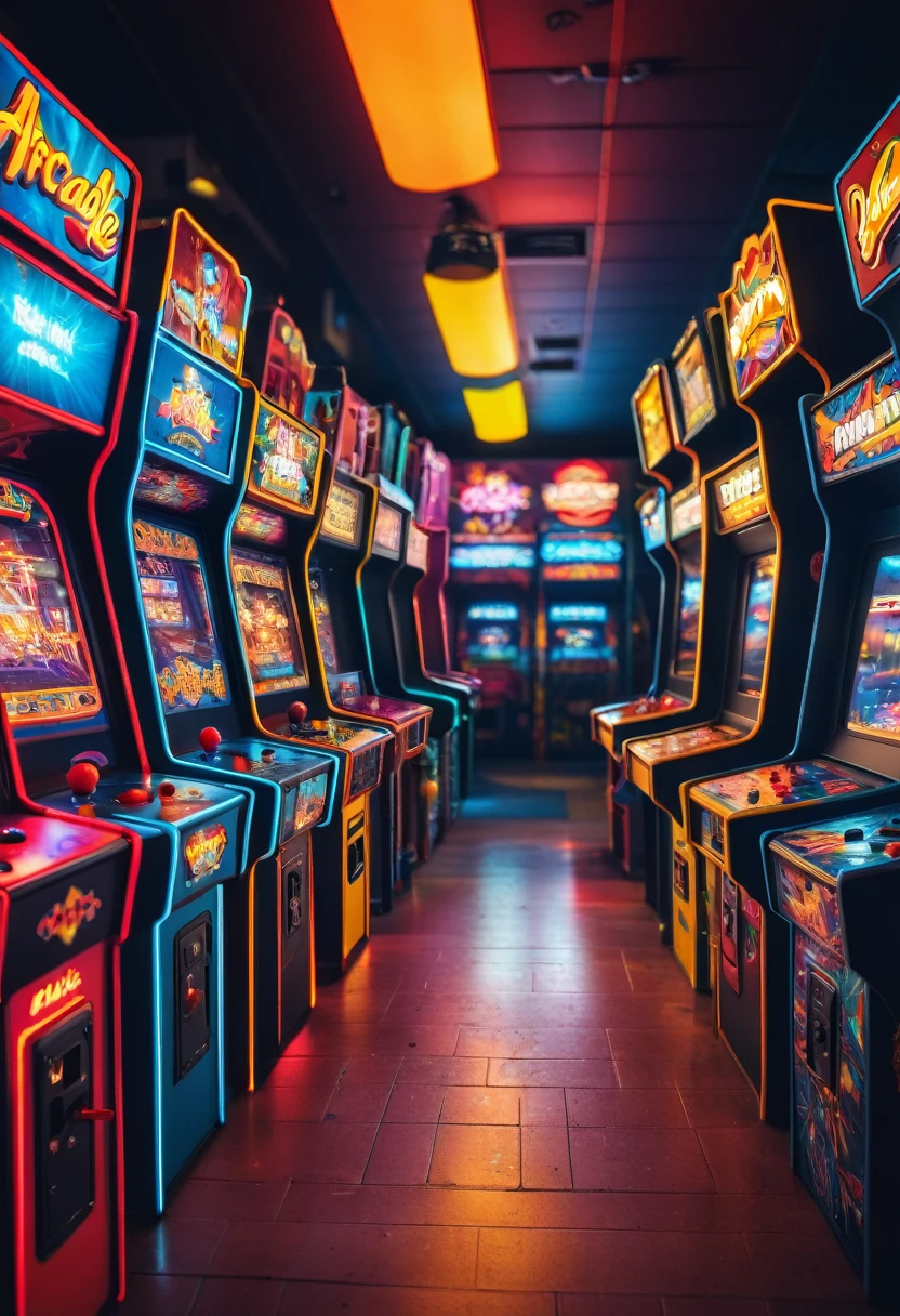 create an image demonstrating the style of ((arcade)) style,hyper realism, 8k high definition, vibrant colors, sharp focus, insanely detailed