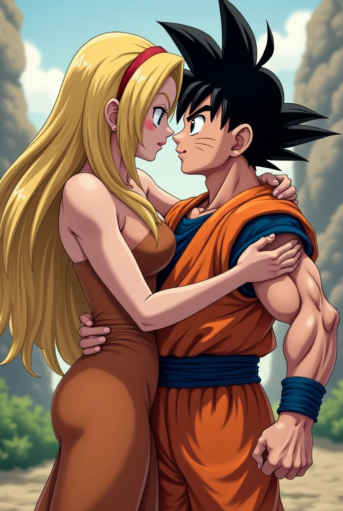 Tsunade from Naruto having sex with Goku