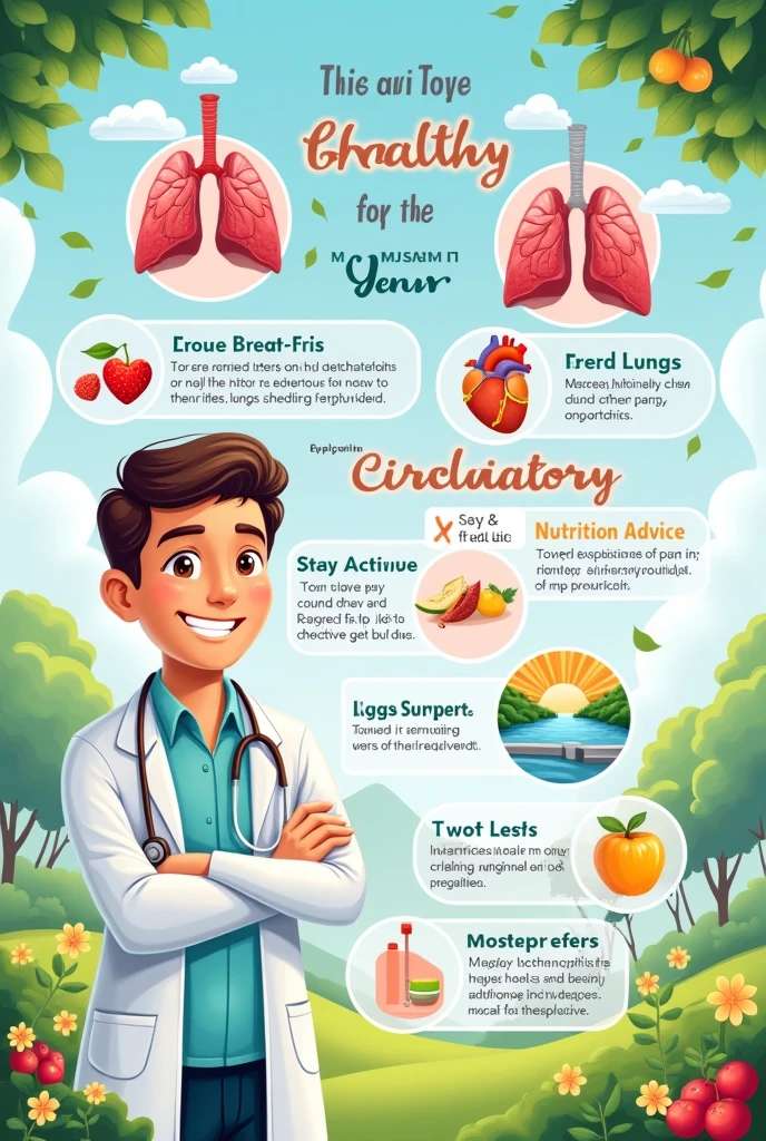 a simple poster about how to take care your respiratory system and circulatory system