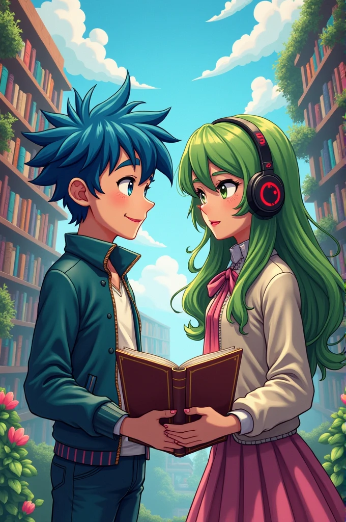 2 anime gay couples that have separate world, one who loves to play online games and the other who excels in academics