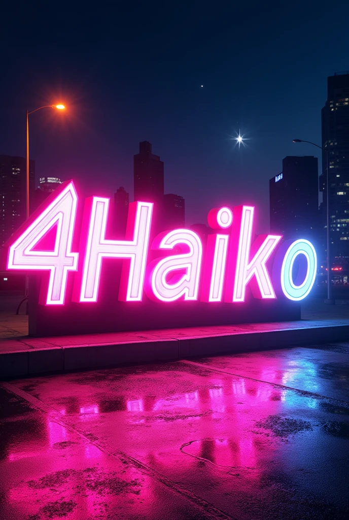 Image with flashy neon letters saying "4Haiko"