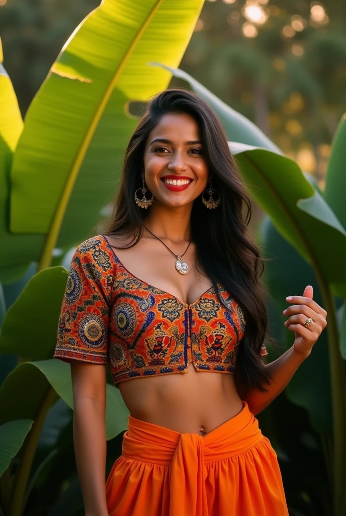 Indian girl adult beautiful wearing crop top