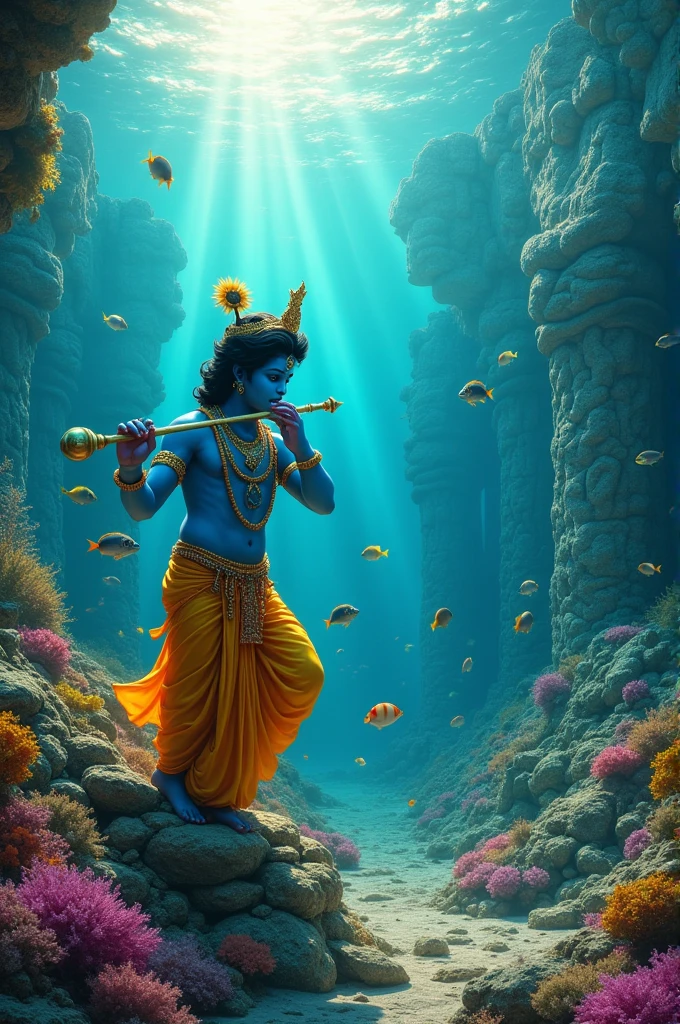 Krishna in under water dwaraka