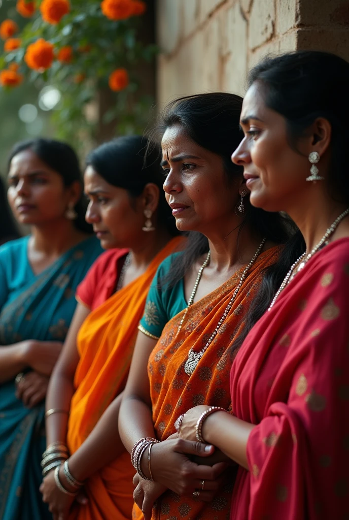 Indian female group sad and crying