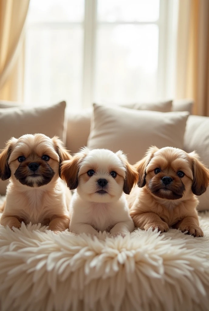 1 shih tzu hiding its eyes 1 shih tzu hiding its ears 1 shih tzu hiding its mouth