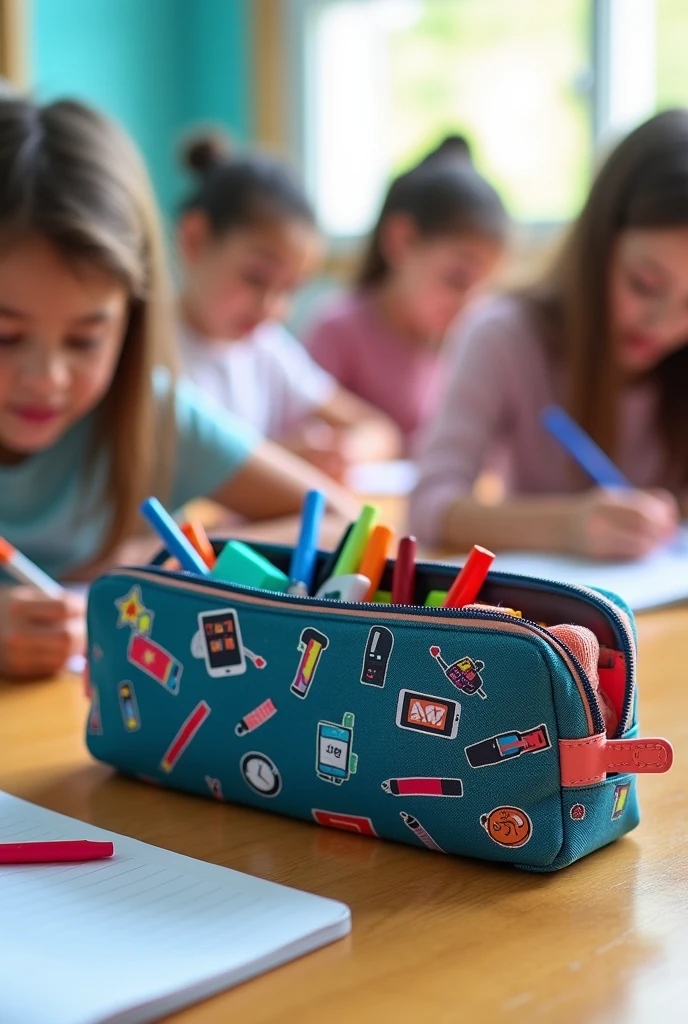 School pencil case that charges your cell phone&#39;s battery 