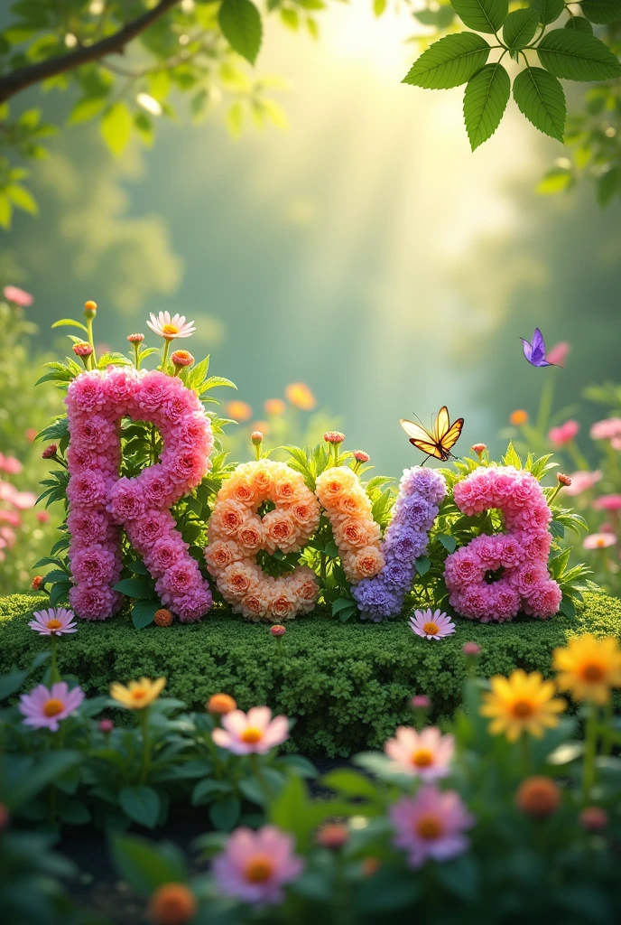Make "Reva" words with flowers around it