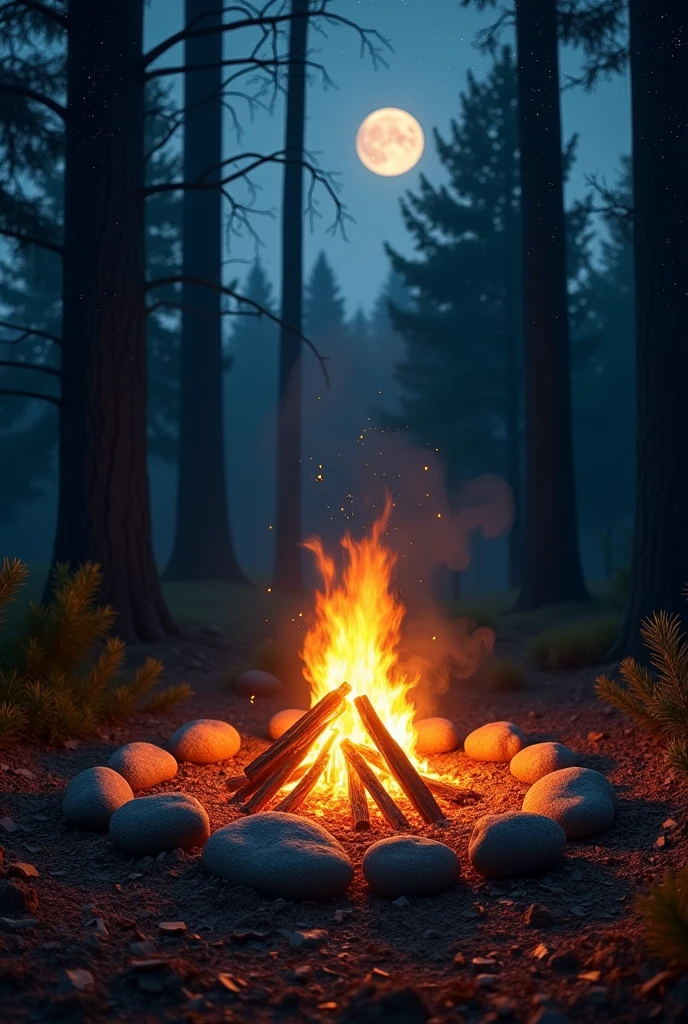 Bonfire、campfire、No humans