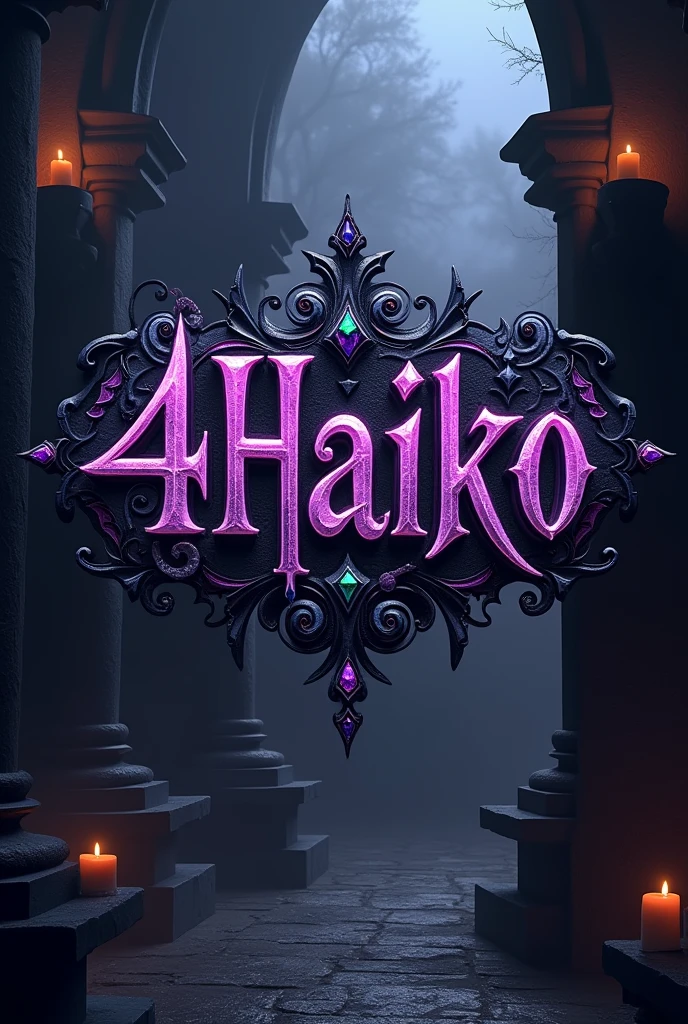 Image with flashy gothic letters saying "4Haiko"