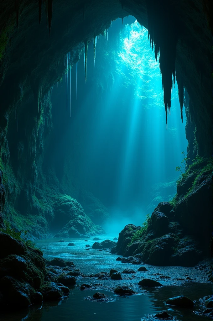 Cave of luminescent worms 