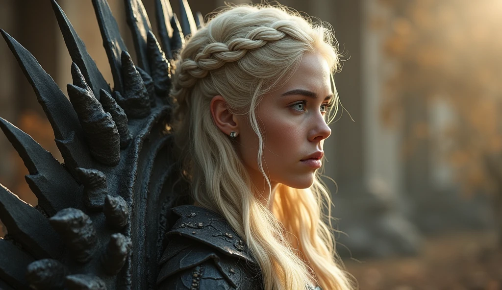 game of thrones, dragons, surreal, beautiful blonde