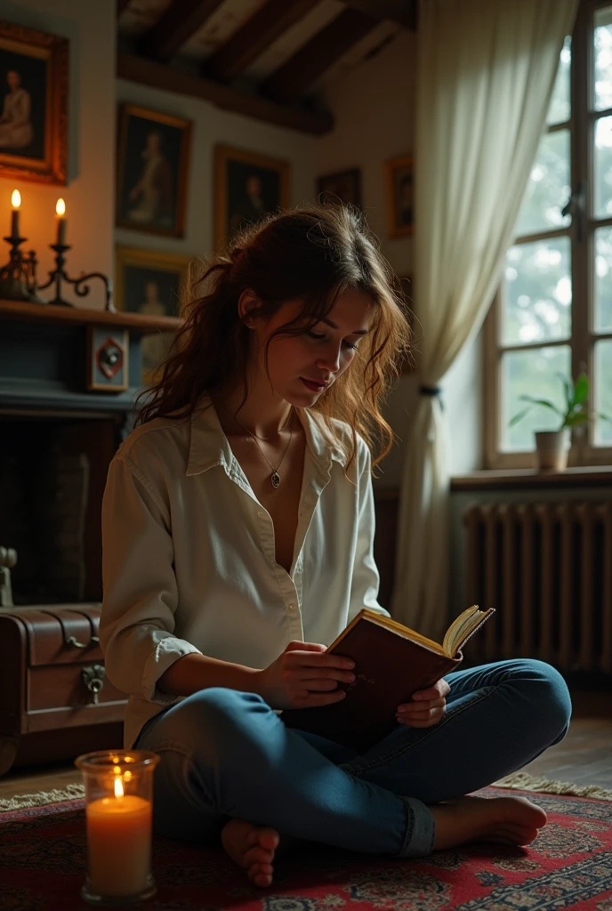 A person reading a shocking diary 