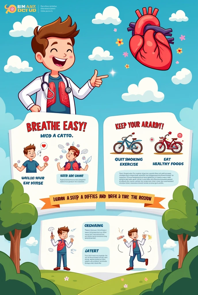 a simple poster thats easy to draw for poster making about how to take care your respiratory system and circulatory system