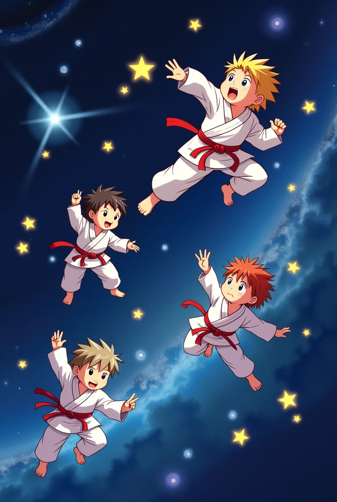 Stars in judo uniforms