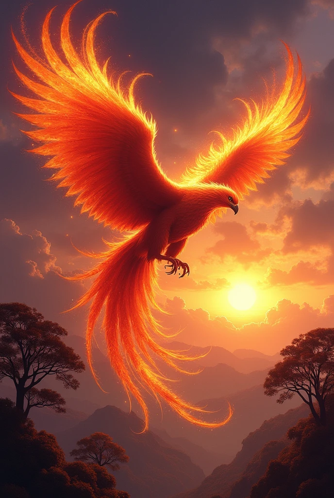 a bird on fire