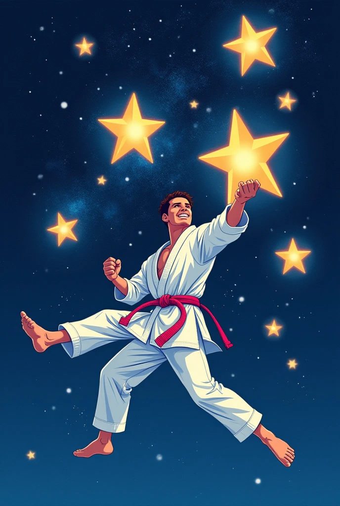 Stars in judo uniforms
