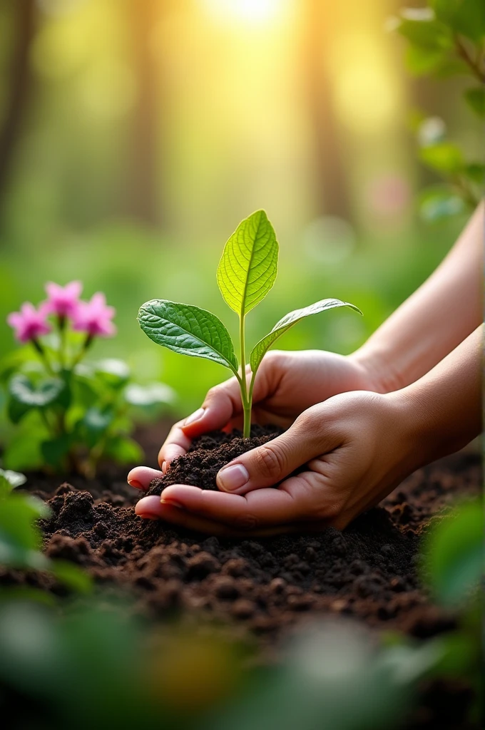 Images of a seed being planted