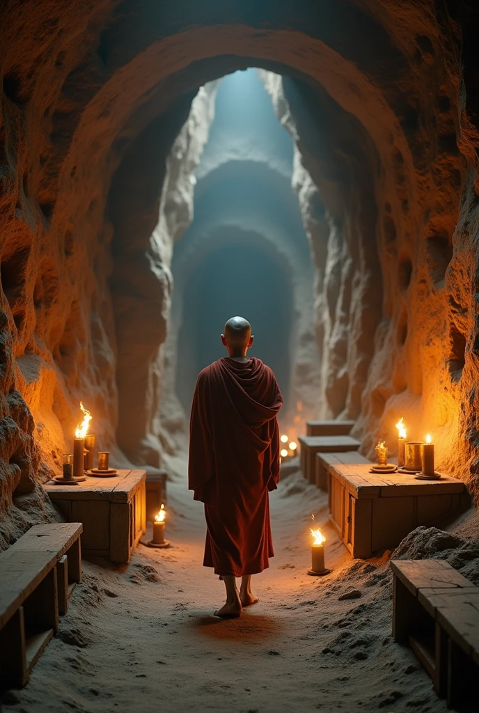 In 400 BC, in a certain kingdom, there was an old monk with white feet and a skinny body living with more than 20 other monks in a cave.