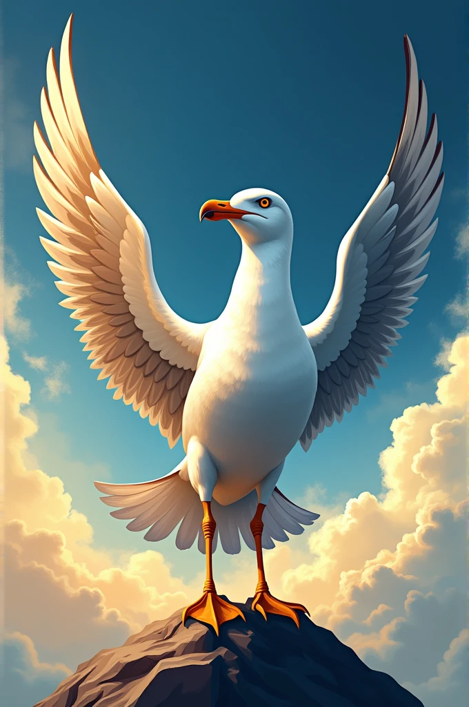 the emblem of the gull which look with victorious, cool, champion