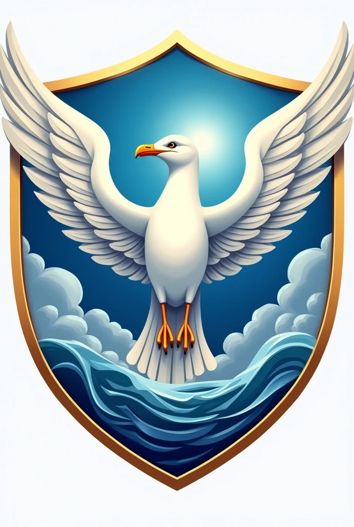 the emblem of the gull which look with victorious, cool, champion