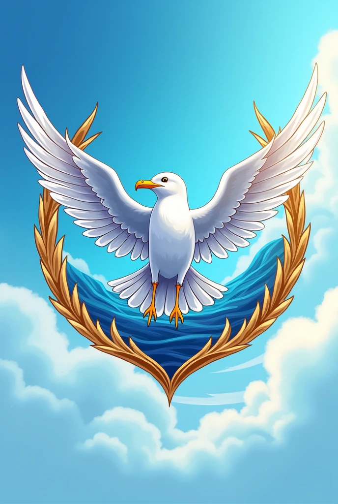 the emblem of the gull which look with victorious, cool, champion