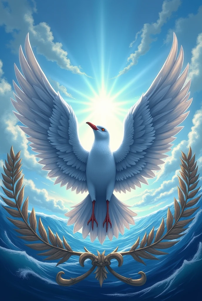 the emblem of the gull which look with victorious, cool, champion