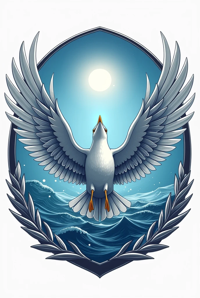 the emblem of the gull which look with victorious, cool, champion