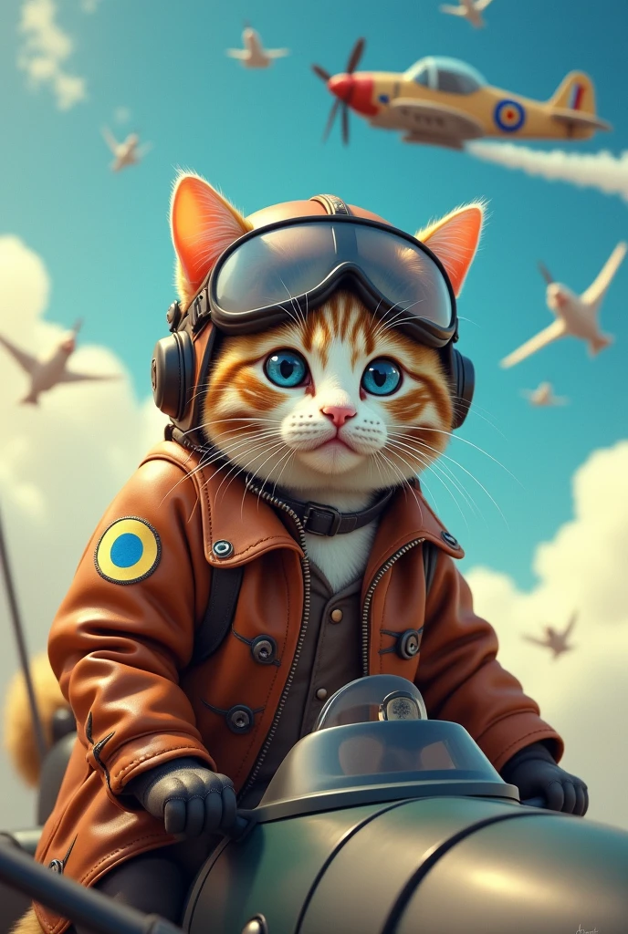 Fat cat becomes a fighter pilot
