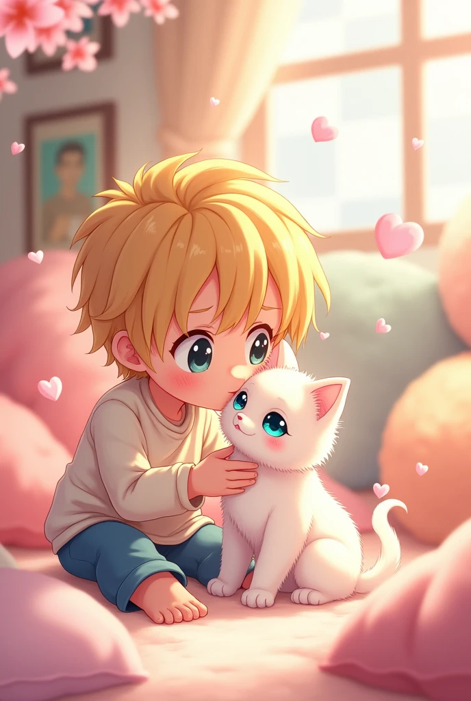 Yoosung kiss cat and cute love anime style