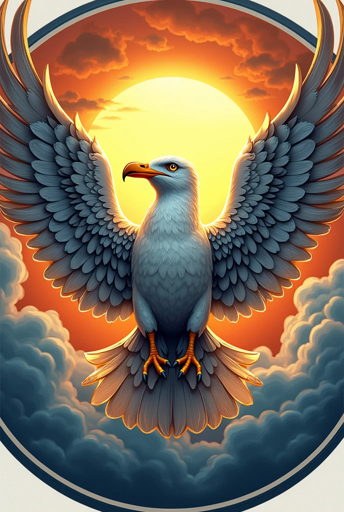 the emblem of the gull which look with victorious, cool, champion which can look like a mythical beast