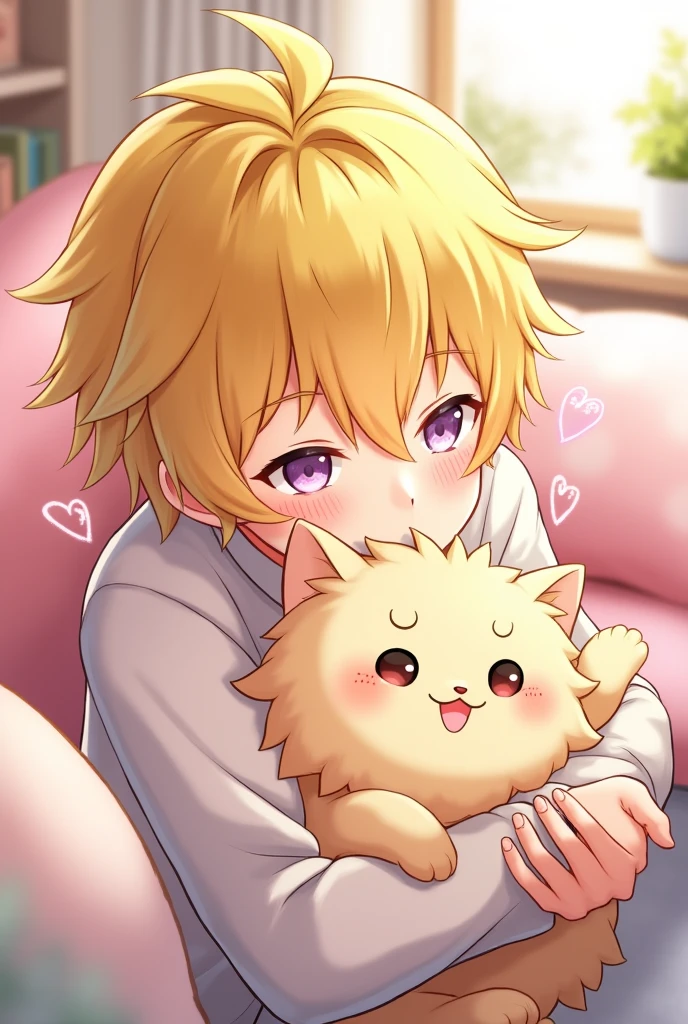 Yoosung from mystic messenger kiss cat cute anime