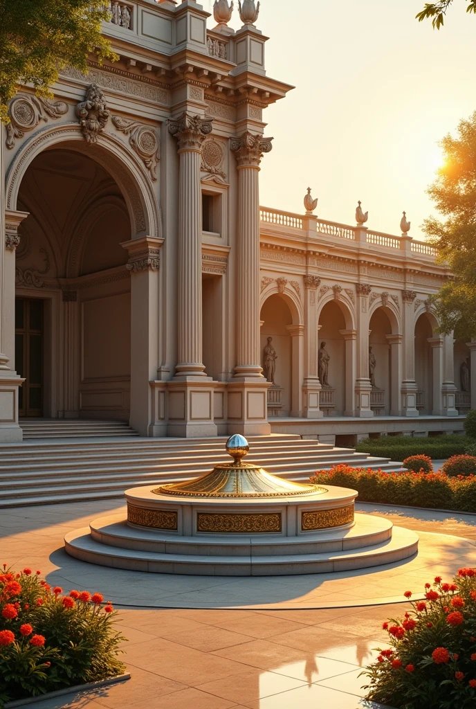 Palace facade with a circular tomb