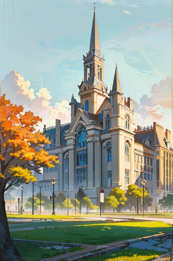 (masterpiece, best quality), Modern design , photography, Nostalgia, Ultra Detailed, morning, Stunning scenery, Urban,Harvard , Nostalgia之情 ,University campus ,Suitable resolution
