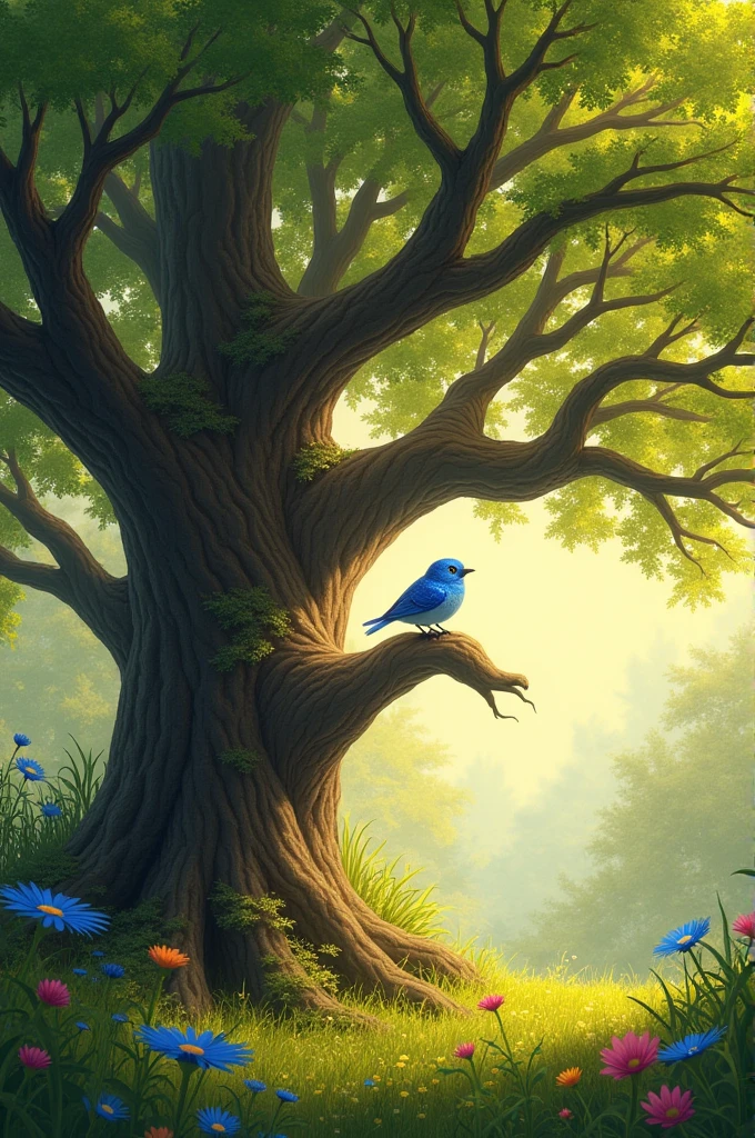 Showing friendship between tree and bird's for YouTube video